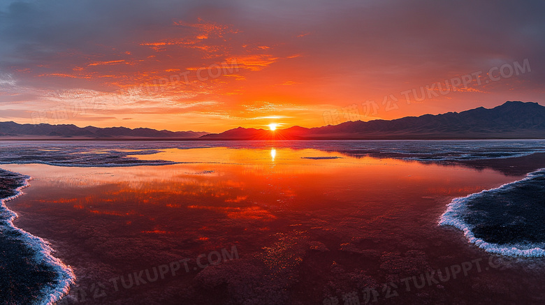 夕阳黄河河水风景图片