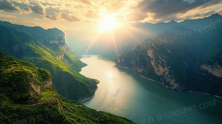 峡谷黄河河水风景图片