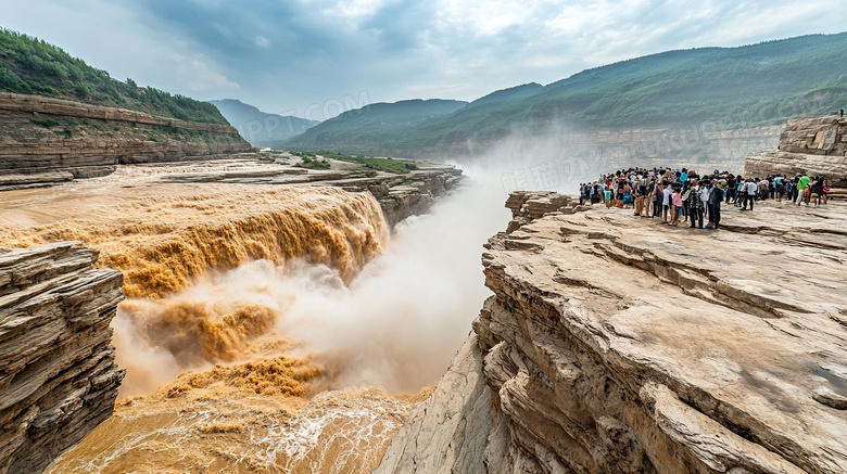 奔腾黄河河水风景图片