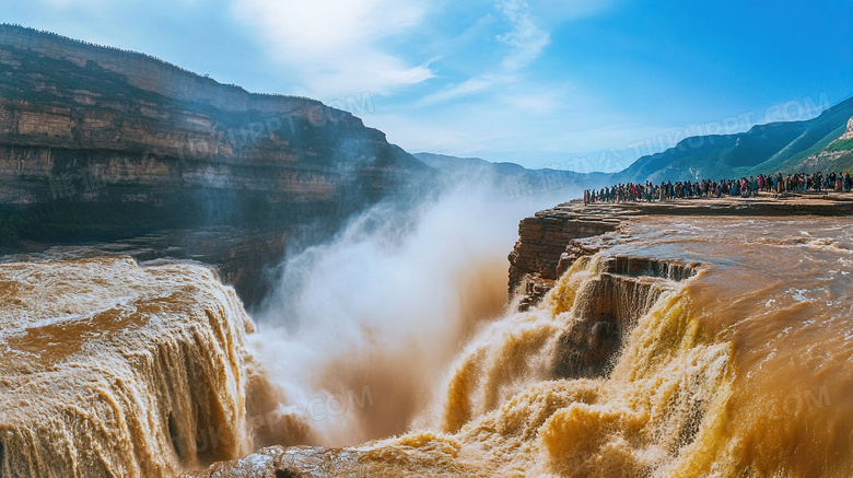 奔腾黄河河水风景图片