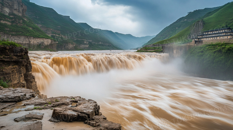 湍急黄河大自然风景图片