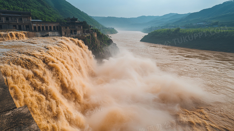 湍急黄河大自然风景图片