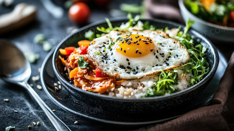 美味的韩国美食石锅拌饭图片