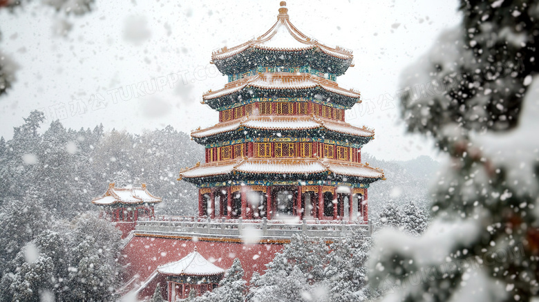 冬季冬天雪天户外雪景下雪天图片