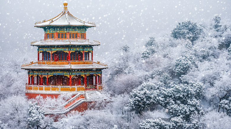 冬季冬天雪天户外雪景下雪天图片