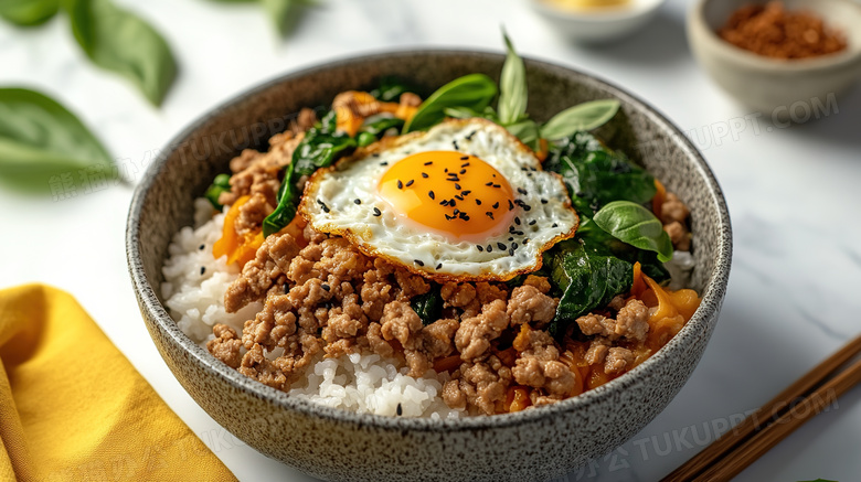 韩国美食食物食品美味的石锅拌饭图片