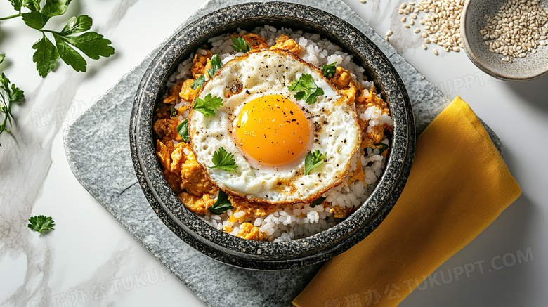 韩国美食食物食品美味的石锅拌饭图片