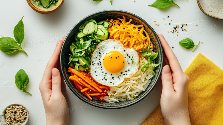 韩国美食食物食品美味的石锅拌饭图片