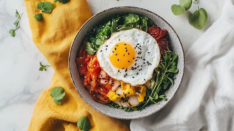 韩国美食食物食品美味的石锅拌饭图片