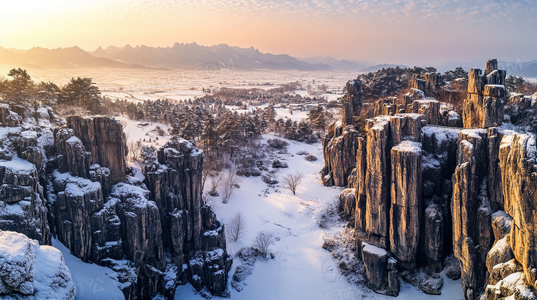 冬天雪景自然风景图片