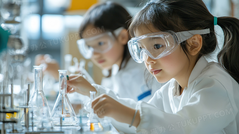 孩子在做科学实验图片