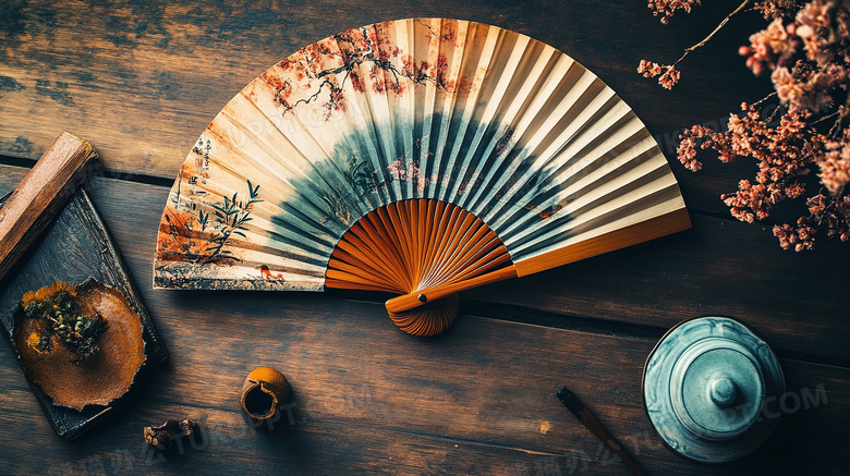 中国传统古典折扇图片