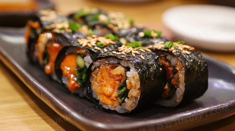 韩国料理美食紫菜包饭图片