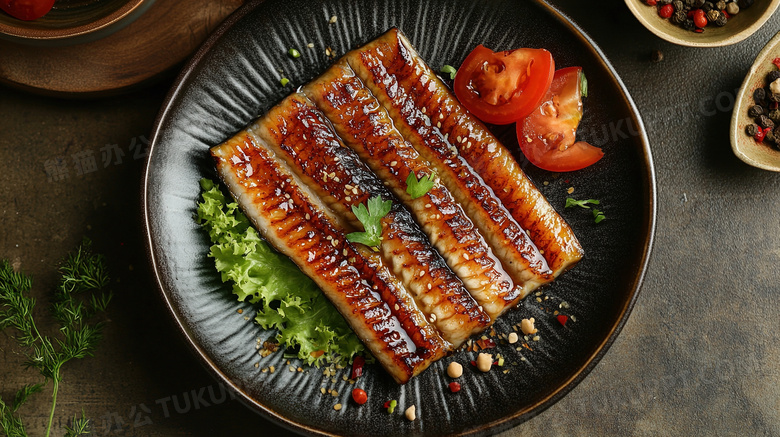 韩国料理美食烤鳗鱼图片