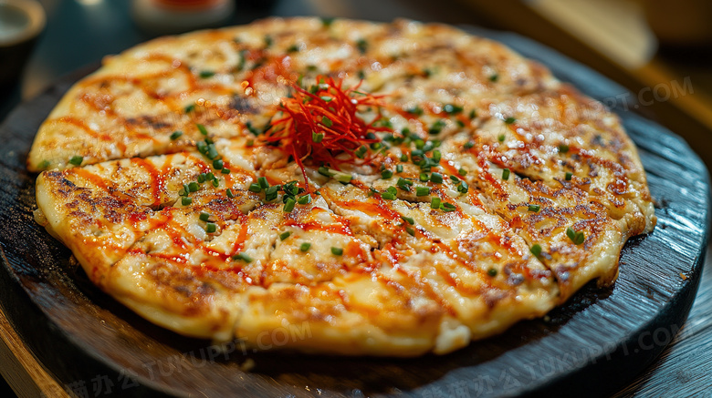 韩国料理美食海鲜葱饼图片