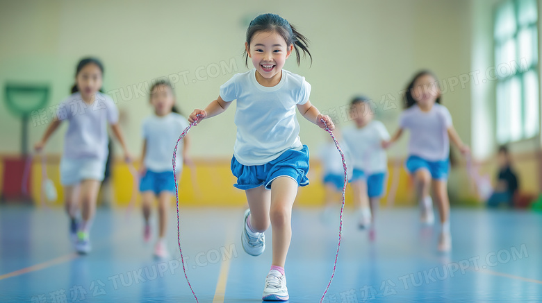 孩子跳绳运动锻炼图片