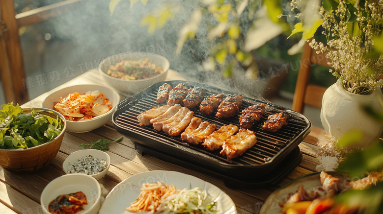 韩国美食韩式烤肉BBQ图片