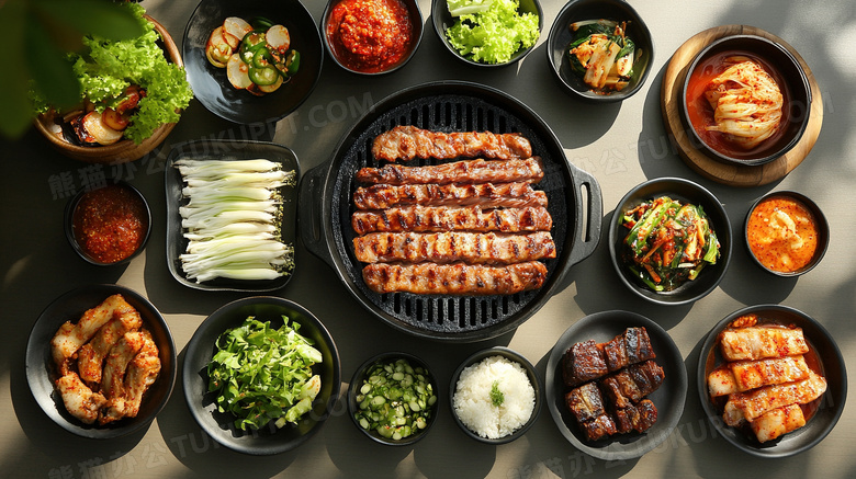 韩国美食韩式烤肉BBQ图片