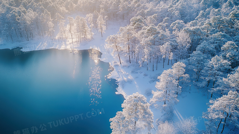 冬季下雪天积雪户外雪景图片