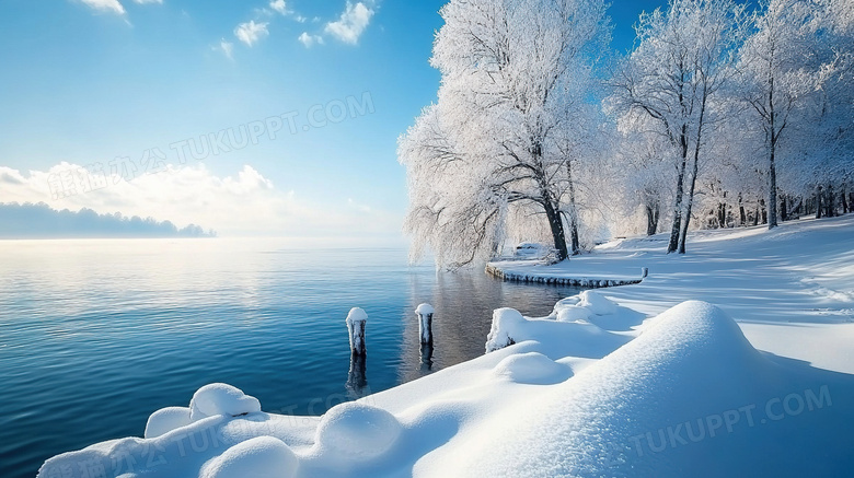 冬季下雪天雪景美景图片