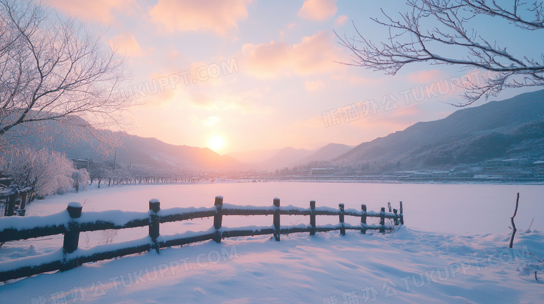 下雪的风景自然风景图片