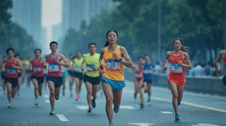 跑马拉松的年轻人图片