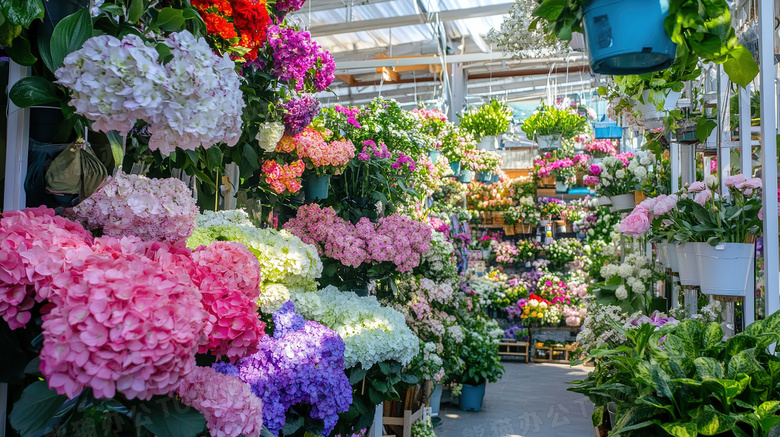 陈列鲜花植物花店室内装修展示图片