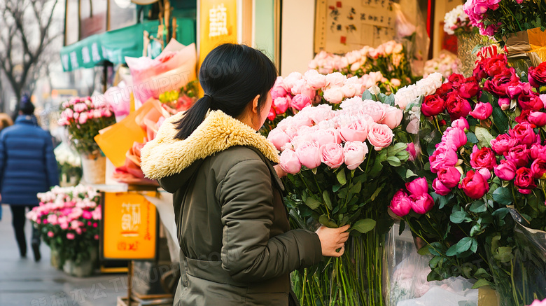 花店选购挑选购买鲜花花朵花卉客户图片