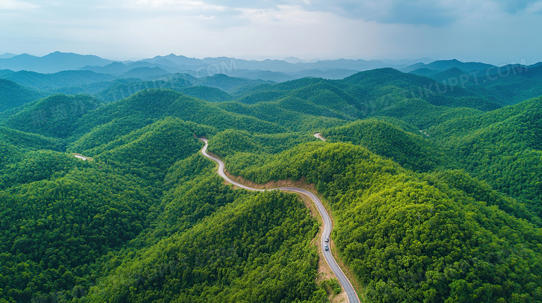 航拍盘山公路风景大自然图片