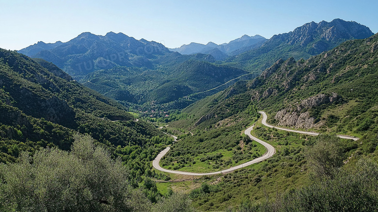 青山盘山公路风景大自然图片