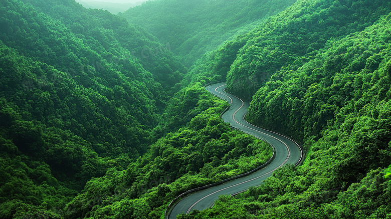 俯瞰盘山公路风景图片