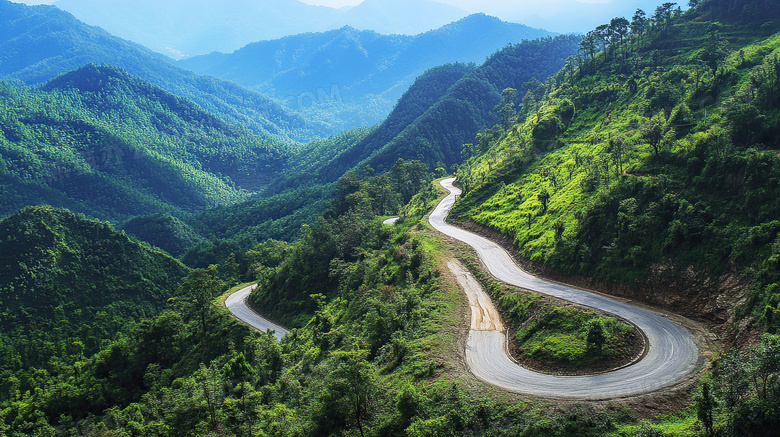 盘山公路俯视图图片