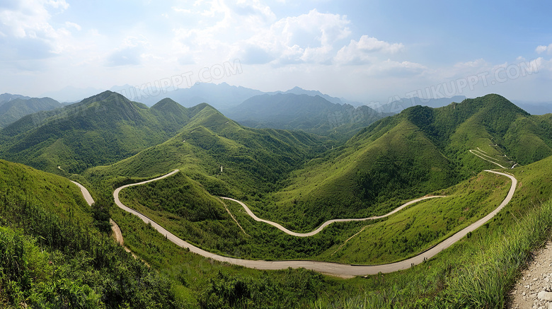 盘山公路广角图图片