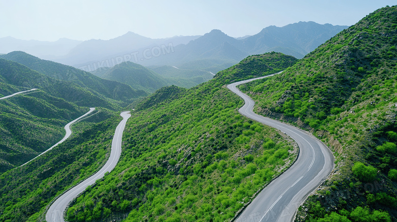 盘山公路广角图图片