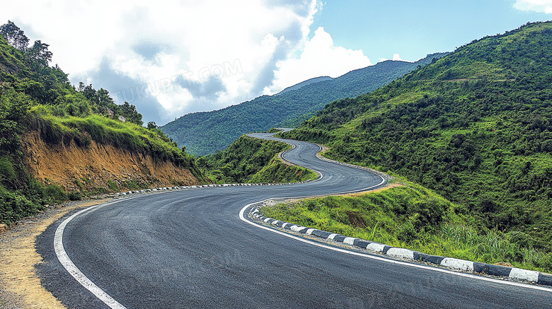 盘山公路广角图图片