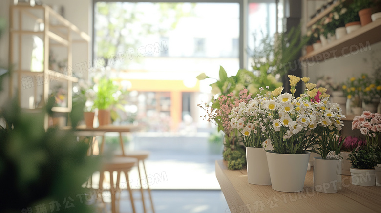 鲜花花店内景花店一角图片