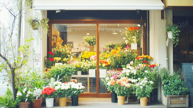 鲜花花店门面招牌图片