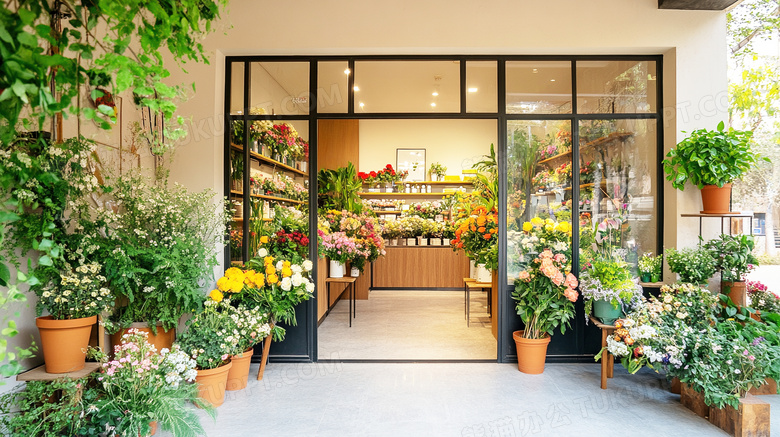 鲜花花店门面招牌图片