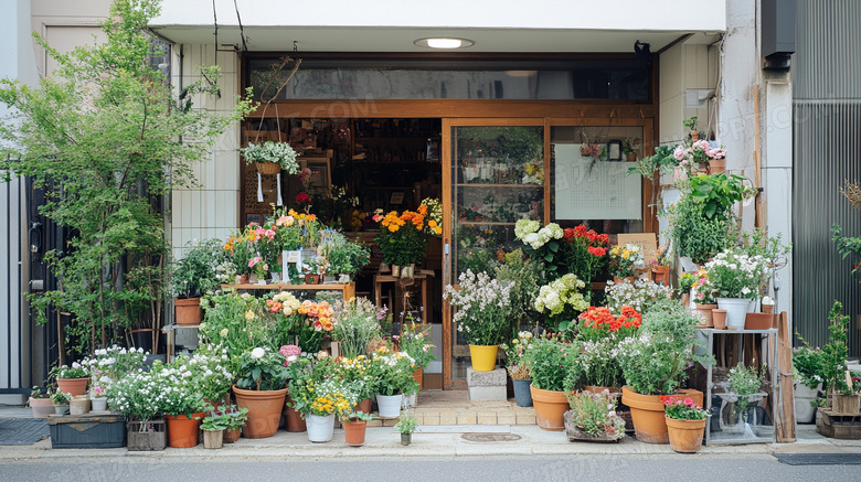 鲜花花店门面招牌图片