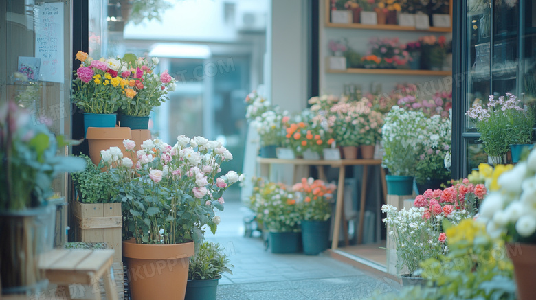 鲜花花店内景花店一角图片