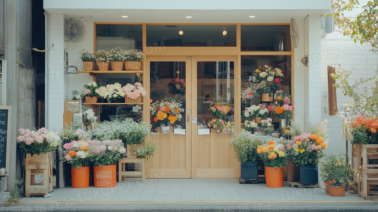 鲜花花店门面招牌图片