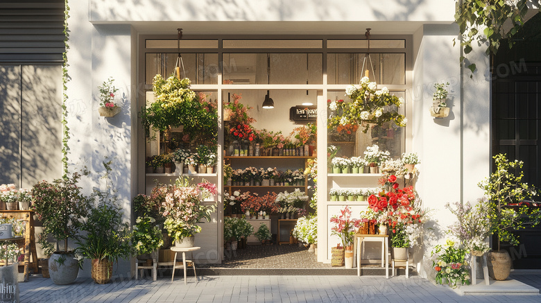 鲜花花店门面招牌图片