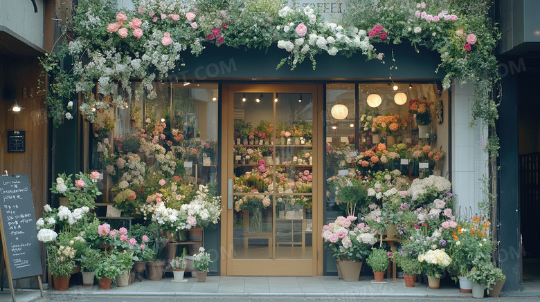 鲜花花店门面招牌图片