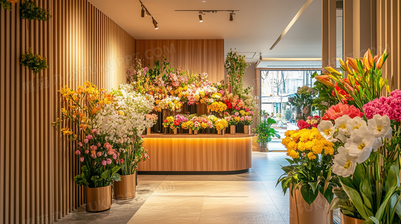 鲜花花店内景花店一角图片