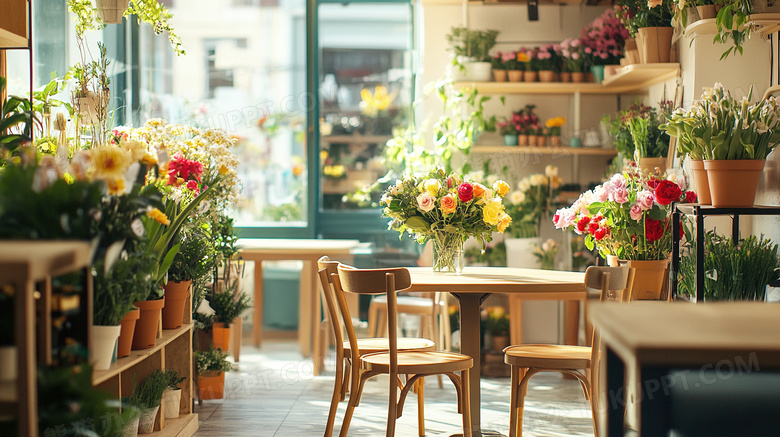 鲜花花店内景花店一角图片