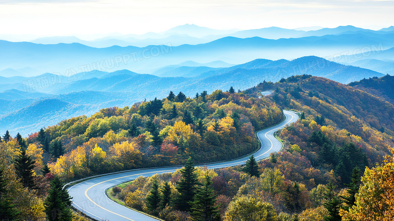 盘山公路山区公路弯曲公路图片