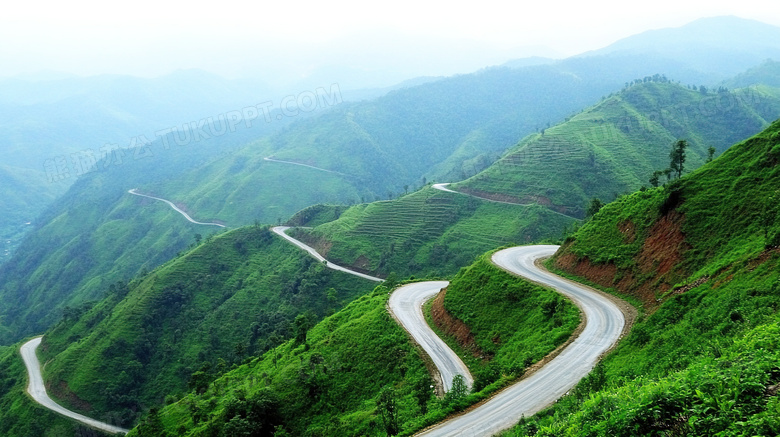 盘山公路山区公路弯曲公路图片