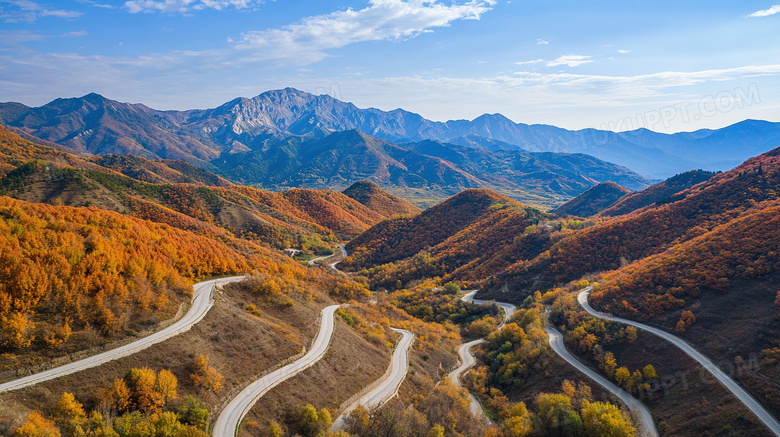 盘山公路山区公路弯曲公路图片