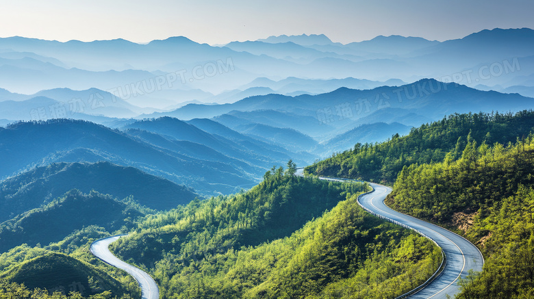 盘山公路山区公路弯曲公路图片