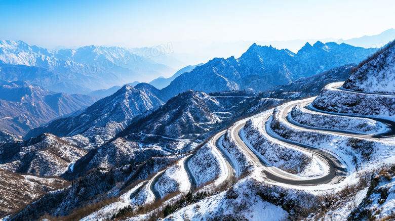 盘山公路山区公路弯曲公路图片